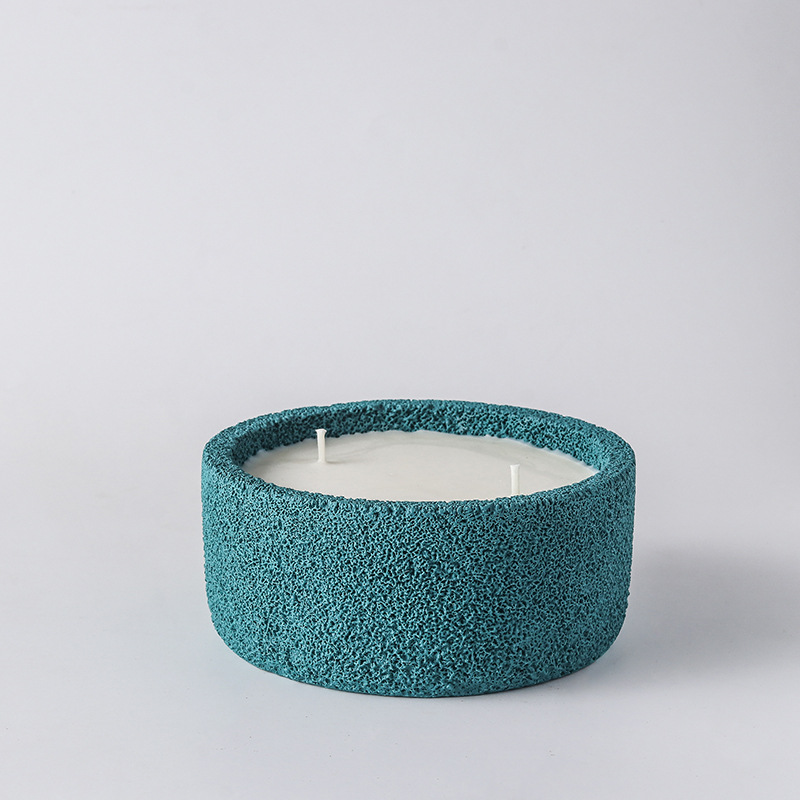 Cement Jar Scented Candle-Coral Finish [SC-JR322]